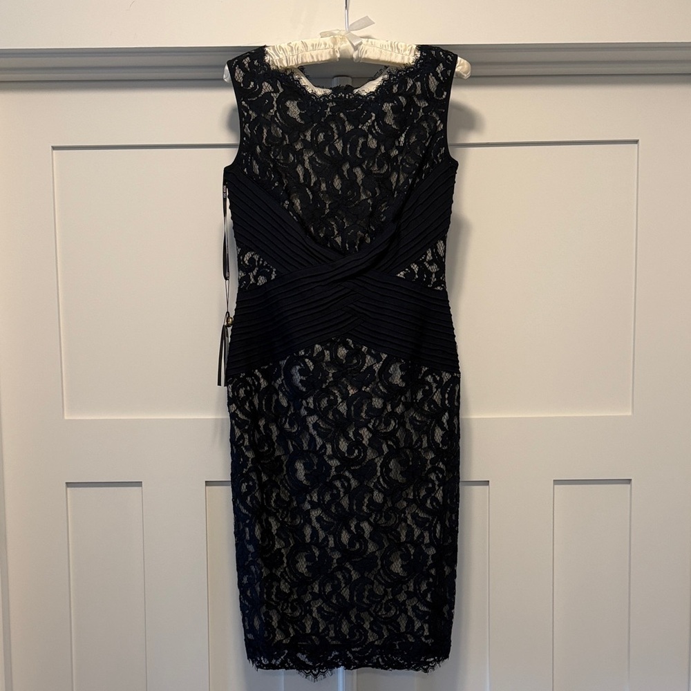 Tadashi Shoji Navy Lace Midi Dress
